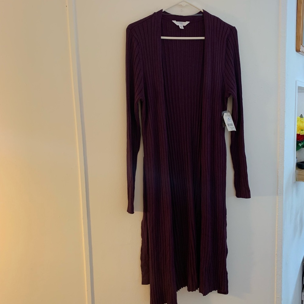 Ribbed duster cardigan